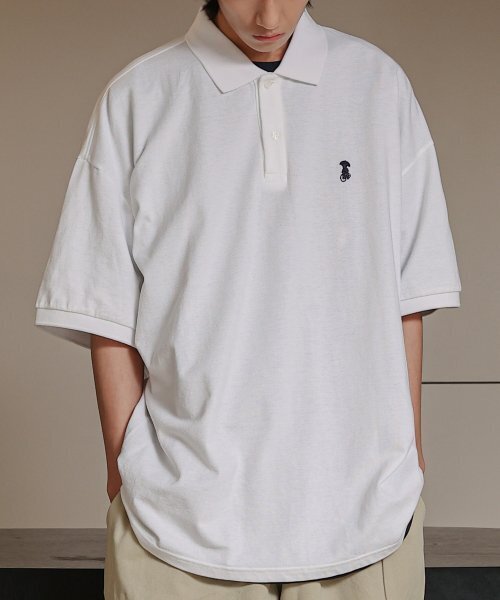 Джайант фит пикета T‑шот (белый) — джайант фит пике T‑shirt (white)