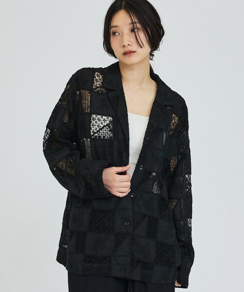 abahouse mavie(アバハウスマヴィ)の「【セットアップ対応】刺繍レースジャケット(テーラードジャケット・レディース・ホワイト/ブラック・フリー)」の1枚目の写真