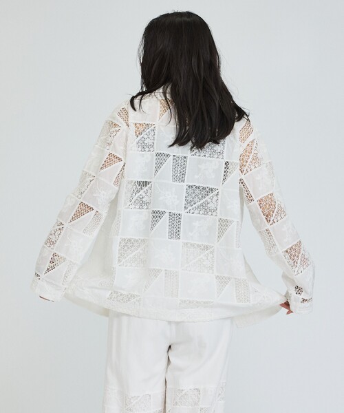 abahouse mavie(アバハウスマヴィ)の「【セットアップ対応】刺繍レースジャケット(テーラードジャケット・レディース・ホワイト/ブラック・フリー)」の12枚目の写真