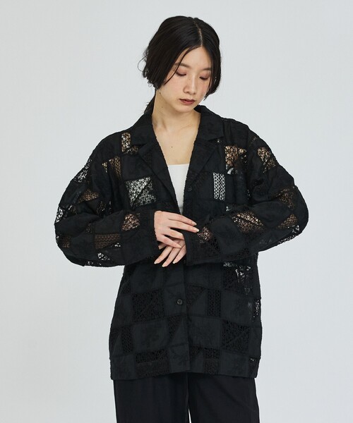 abahouse mavie(アバハウスマヴィ)の「【セットアップ対応】刺繍レースジャケット(テーラードジャケット・レディース・ホワイト/ブラック・フリー)」の16枚目の写真
