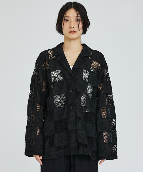 abahouse mavie(アバハウスマヴィ)の「【セットアップ対応】刺繍レースジャケット(テーラードジャケット・レディース・ホワイト/ブラック・フリー)」の7枚目の写真