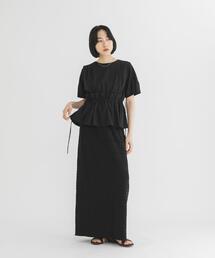 ドロストタックペプラムブラウス