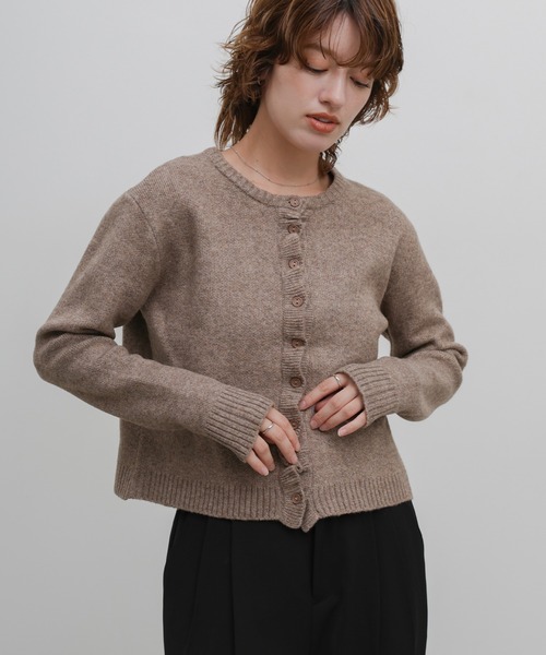 select MOCA(セレクトモカ)の「メランジニットフリルカーディガン(カーディガン/ボレロ・レディース・チャコールグレー/グレー/グレイッシュベージュ・FREE)」の16枚目の写真