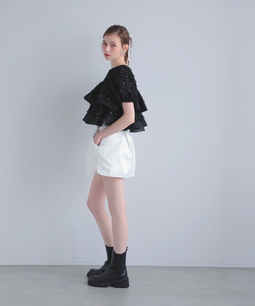 MERAKI(メラキ)の「シアージャガード2段フリルトップス(その他トップス・レディース・ホワイト/ブラック/ブルー/イエロー・FREE)」の20枚目の写真