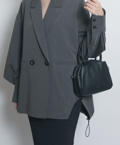 YArKA（ヤーカ）の「【YArKA/ヤーカ】real leather sharp & soft mix nuance boston bag S [sas1] / 直曲線のニュアンスボストンバッグ（ショルダーバッグ・レディース・ブラック・FREE）」の9枚目の写真