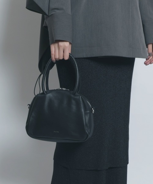 YArKA（ヤーカ）の「【YArKA/ヤーカ】real leather sharp & soft mix nuance boston bag S [sas1] / 直曲線のニュアンスボストンバッグ（ショルダーバッグ・レディース・ブラック・FREE）」の11枚目の写真