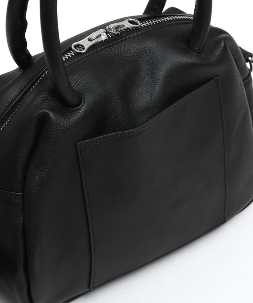 YArKA（ヤーカ）の「【YArKA/ヤーカ】real leather sharp & soft mix nuance boston bag S [sas1] / 直曲線のニュアンスボストンバッグ（ショルダーバッグ・レディース・ブラック・FREE）」の19枚目の写真