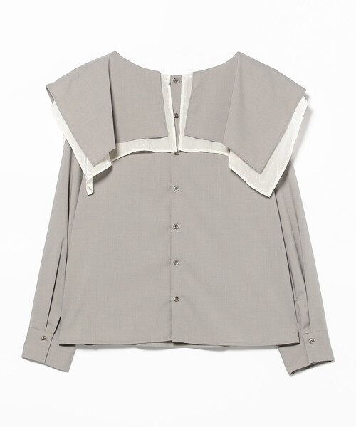 Ray BEAMS(レイビームス)の「スクエア ケープカラー ブラウス(シャツ/ブラウス・レディース・ライトグレー/ホワイト・ONE SIZE)」の21枚目の写真