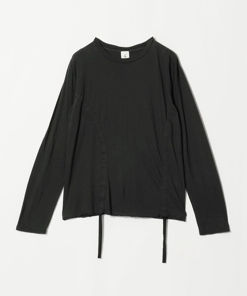 6(ロク)の「<6(ROKU)>ハイゲージ コットン ドローストリング ロングスリーブ 26 FW(Tシャツ/カットソー・レディース・オリーブ/ダークグレー・FREE)」の2枚目の写真