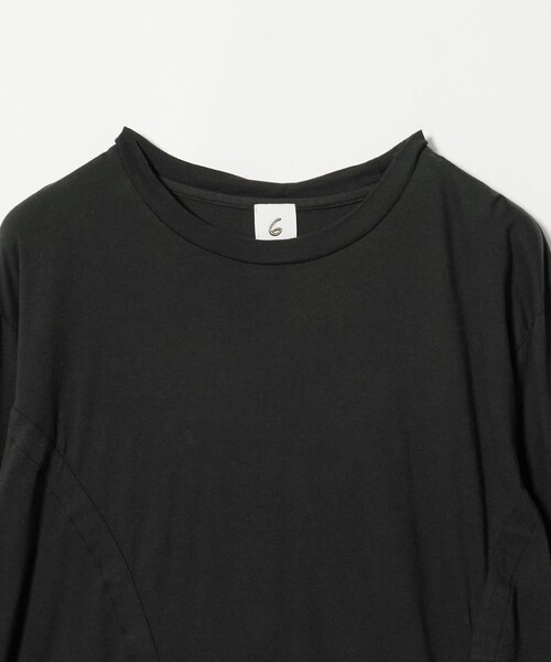 6(ロク)の「<6(ROKU)>ハイゲージ コットン ドローストリング ロングスリーブ 26 FW(Tシャツ/カットソー・レディース・オリーブ/ダークグレー・FREE)」の10枚目の写真