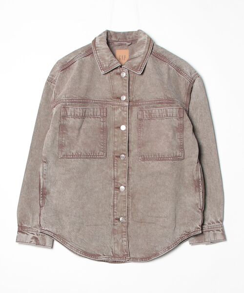 GAP(ギャップ)の「デニム オーバーサイズ シャケット(デニムジャケット・レディース・ブラウン・XXS/L/M/S/XS)」の1枚目の写真