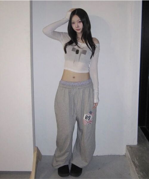 Midnight Move(ミッドナイトムーブ)の「rd check pants (grey)(スウェットパンツ・レディース・その他・FREE)」の14枚目の写真