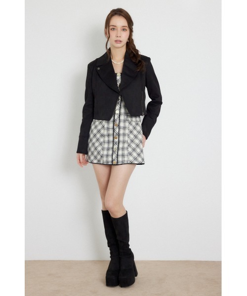rienda(リエンダ)の「26AWフェイクスエードライダースジャケット 秋服(ブルゾン・レディース・ベージュ/ブラック/ブラウン・SMALL/MEDIUM)」の11枚目の写真