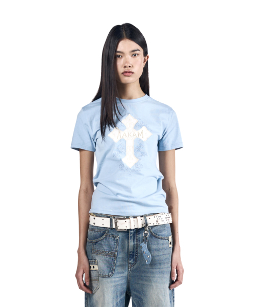 AAKAM(アーカム)の「AKM CROS2 Half Top (Sky Blue)(Tシャツ/カットソー・レディース・その他・1/2/3)」の5枚目の写真