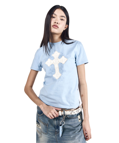 AAKAM(アーカム)の「AKM CROS2 Half Top (Sky Blue)(Tシャツ/カットソー・レディース・その他・1/2/3)」の8枚目の写真
