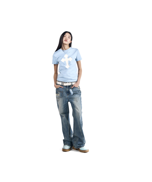 AAKAM(アーカム)の「AKM CROS2 Half Top (Sky Blue)(Tシャツ/カットソー・レディース・その他・1/2/3)」の10枚目の写真