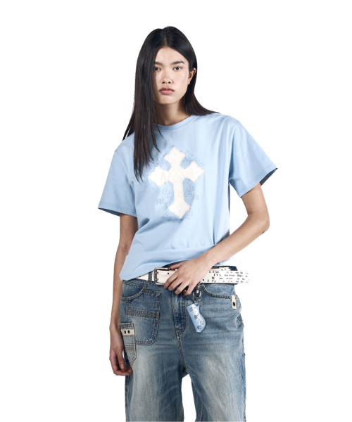 AAKAM(アーカム)の「AKM CROS2 Half Top (Sky Blue)(Tシャツ/カットソー・レディース・その他・1/2/3)」の11枚目の写真