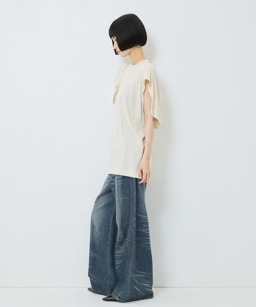 TOGA PULLA（トーガ　プルラ）の「【TOGA PULLA/トーガプルラ】High twist smooth jersey tops/ハイツイストスムースジャージートップス（シャツ/ブラウス・レディース・ホワイト/ブラック・36）」の5枚目の写真