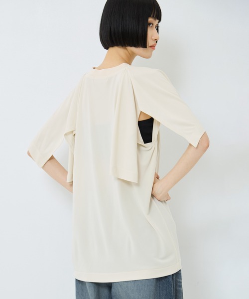TOGA PULLA（トーガ　プルラ）の「【TOGA PULLA/トーガプルラ】High twist smooth jersey tops/ハイツイストスムースジャージートップス（シャツ/ブラウス・レディース・ホワイト/ブラック・36）」の11枚目の写真