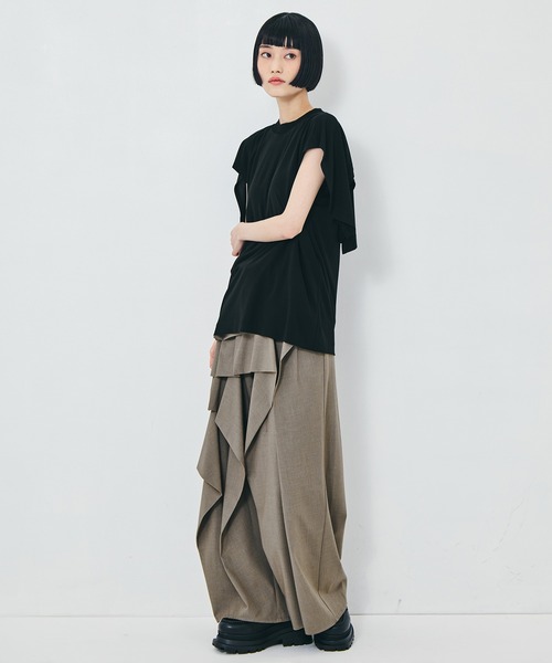 TOGA PULLA（トーガ　プルラ）の「【TOGA PULLA/トーガプルラ】High twist smooth jersey tops/ハイツイストスムースジャージートップス（シャツ/ブラウス・レディース・ホワイト/ブラック・36）」の15枚目の写真