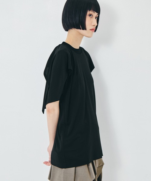 TOGA PULLA（トーガ　プルラ）の「【TOGA PULLA/トーガプルラ】High twist smooth jersey tops/ハイツイストスムースジャージートップス（シャツ/ブラウス・レディース・ホワイト/ブラック・36）」の16枚目の写真