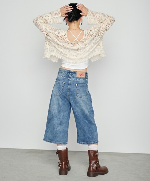 Haze Reverie（ヘイズレヴァリー）の「スタッズハーフデニムパンツ（デニムパンツ・レディース・ブルー・MEDIUM/LARGE）」の9枚目の写真