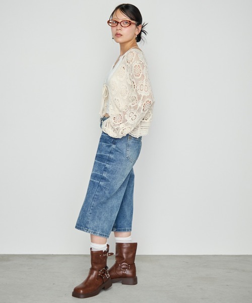 Haze Reverie（ヘイズレヴァリー）の「スタッズハーフデニムパンツ（デニムパンツ・レディース・ブルー・MEDIUM/LARGE）」の8枚目の写真
