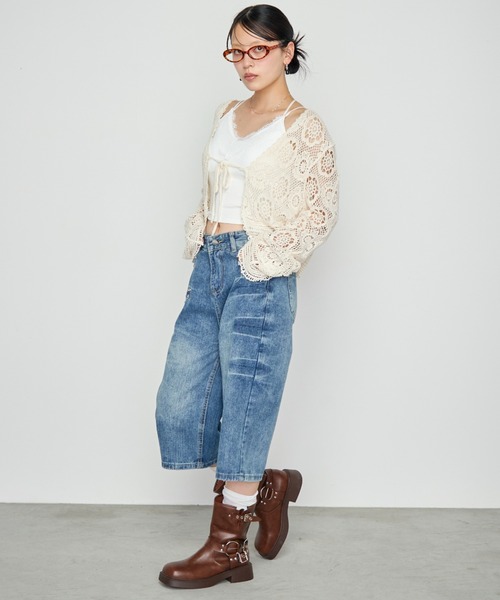 Haze Reverie（ヘイズレヴァリー）の「スタッズハーフデニムパンツ（デニムパンツ・レディース・ブルー・MEDIUM/LARGE）」の7枚目の写真