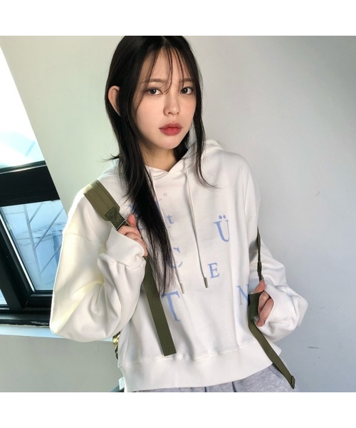 MUCENT(ムセント)の「パズルフードティ 男女共用 (2カラー)(パーカー・メンズ・ブラック/アイボリー・S/L)」の2枚目の写真