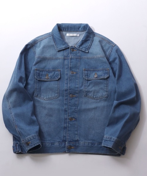SITRY(シトリー)の「Denim Jacket/ヴィンテージライク デニムジャケット G-ジャン(デニムジャケット・メンズ・ライトグレー/ライトブルー/ネイビー/ブラック・M/L/LL)」の3枚目の写真