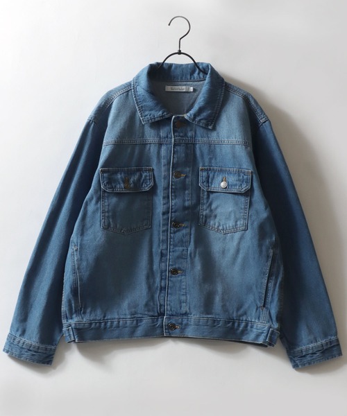 SITRY(シトリー)の「Denim Jacket/ヴィンテージライク デニムジャケット G-ジャン(デニムジャケット・メンズ・ライトグレー/ライトブルー/ネイビー/ブラック・M/L/LL)」の7枚目の写真