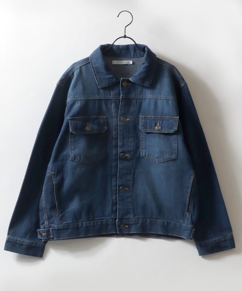 SITRY(シトリー)の「Denim Jacket/ヴィンテージライク デニムジャケット G-ジャン(デニムジャケット・メンズ・ライトグレー/ライトブルー/ネイビー/ブラック・M/L/LL)」の8枚目の写真
