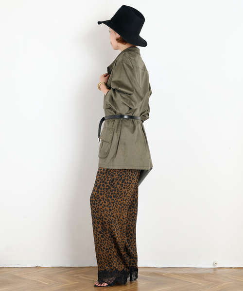 ARCHIVE STANCE(アーカイブスタンス)の「【ARCHIVE STANCE/アーカイブスタンス】lace hem leopard pants(スラックス・レディース・ブラウン・FREE)」の3枚目の写真