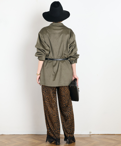 ARCHIVE STANCE(アーカイブスタンス)の「【ARCHIVE STANCE/アーカイブスタンス】lace hem leopard pants(スラックス・レディース・ブラウン・FREE)」の4枚目の写真