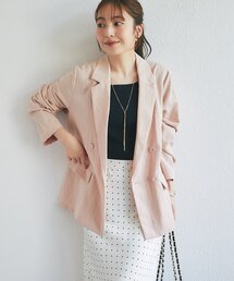 【アンサンブル可・秋のスタメンジャケット】キュプラ混ダブルジャケット