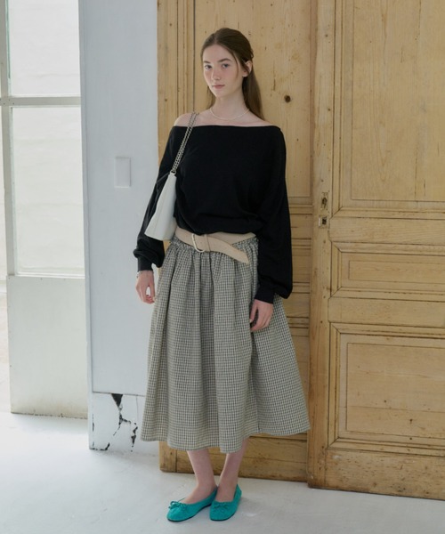 GIUNON(ジウノン)の「off shoulder sheer long-t / オフショルダーシアーロングT(Tシャツ/カットソー・レディース・ホワイト/ブラック・FREE)」の21枚目の写真