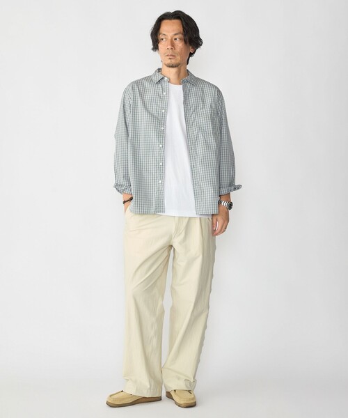 SHIPS(シップス)の「SHIPS:〈MADE IN JAPAN〉レギュラーカラー チェック シャツ(シャツ/ブラウス・メンズ・ネイビー/ブラウン系/ライトグリーン・SMALL/MEDIUM/LARGE/X-LARGE)」の4枚目の写真
