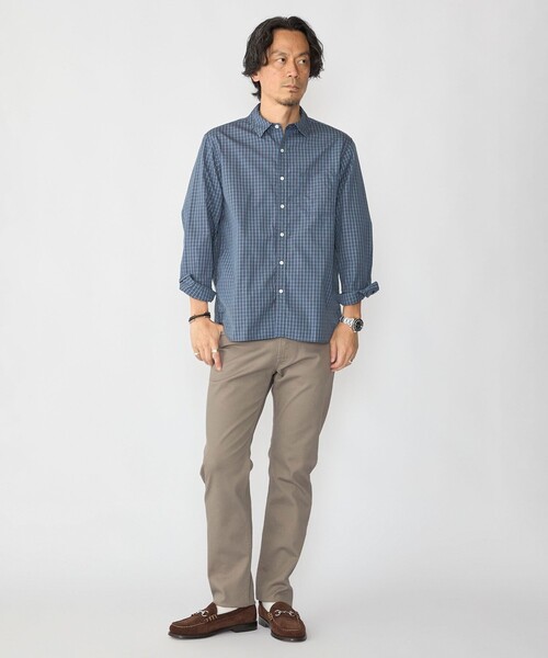SHIPS(シップス)の「SHIPS:〈MADE IN JAPAN〉レギュラーカラー チェック シャツ(シャツ/ブラウス・メンズ・ネイビー/ブラウン系/ライトグリーン・SMALL/MEDIUM/LARGE/X-LARGE)」の5枚目の写真