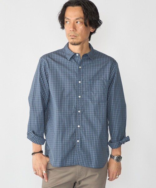 SHIPS(シップス)の「SHIPS:〈MADE IN JAPAN〉レギュラーカラー チェック シャツ(シャツ/ブラウス・メンズ・ネイビー/ブラウン系/ライトグリーン・SMALL/MEDIUM/LARGE/X-LARGE)」の14枚目の写真