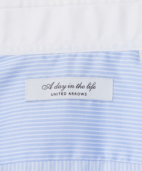 A DAY IN THE LIFE UNITED ARROWS（アデイインザライフユナイテッドアローズ）の「ツイルストライプ ホリゾンタルワイドカラー クレリックシャツ-イージーケア-＜A DAY IN THE LIFE＞（シャツ/ブラウス・メンズ・ライトブルー・39cm/40cm/41cm/42cm/38cm/37cm）」の9枚目の写真