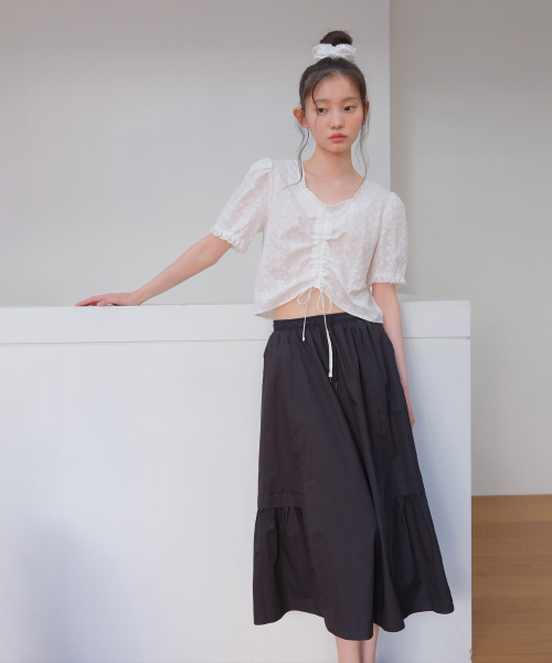 MOUI(モウイ)の「Roa banding maxi skirt (BLACK)(スカート・レディース・その他・FREE)」の2枚目の写真