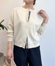 Jena espace merveilleux | 袖ビハイメッシュカーディガン(ニット/セーター)