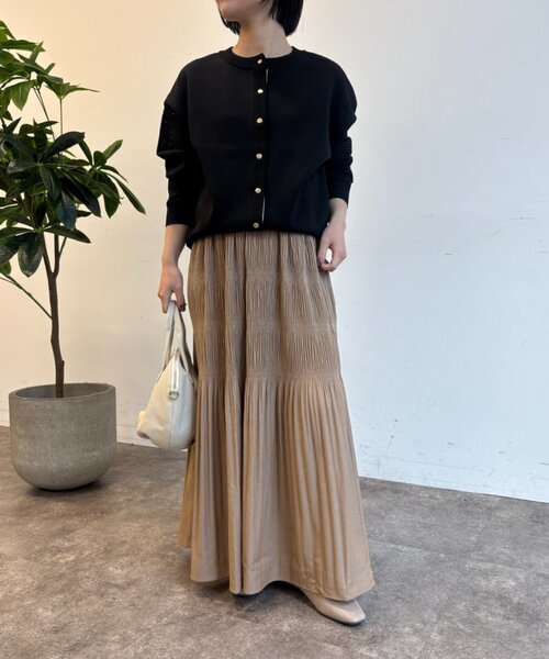 Jena espace merveilleux（ジェナ　エスパスメルヴェイユ）の「袖ビハイメッシュカーディガン（ニット/セーター・レディース・アイボリー/レッド/キャメル/ブラック/グレー・FREE）」の20枚目の写真