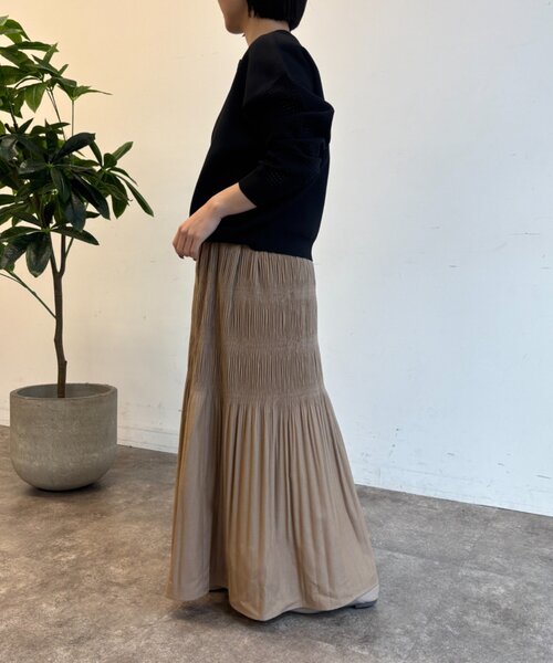 Jena espace merveilleux（ジェナ　エスパスメルヴェイユ）の「袖ビハイメッシュカーディガン（ニット/セーター・レディース・アイボリー/レッド/キャメル/ブラック/グレー・FREE）」の21枚目の写真