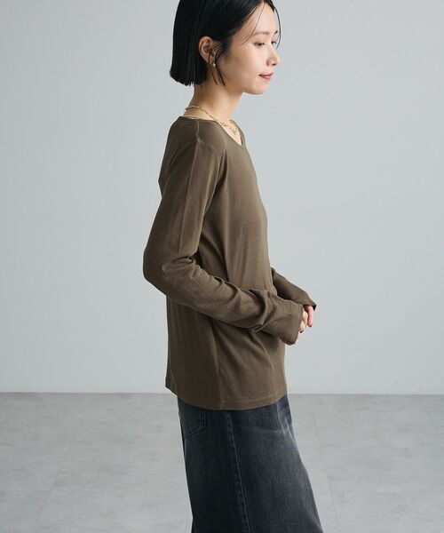 Green Parks(グリーンパークス)の「シアーロンTEE(Tシャツ/カットソー・レディース・ライトグレー/ホワイト系その他2/カーキ/ホワイト/ブラック・FREE)」の10枚目の写真
