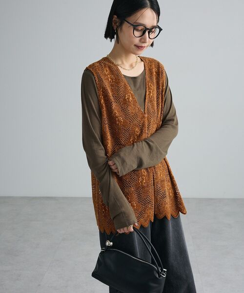 Green Parks(グリーンパークス)の「シアーロンTEE(Tシャツ/カットソー・レディース・ライトグレー/ホワイト系その他2/カーキ/ホワイト/ブラック・FREE)」の13枚目の写真
