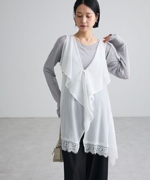 Green Parks(グリーンパークス)の「シアーロンTEE(Tシャツ/カットソー・レディース・ライトグレー/ホワイト系その他2/カーキ/ホワイト/ブラック・FREE)」の16枚目の写真