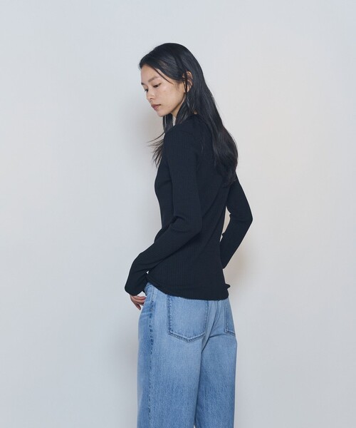 1er Arrondissement(プルミエアロンディスモン)の「ワイドリブスキニーカーディガン(カーディガン/ボレロ・レディース・グレー/ブラック・FREE)」の5枚目の写真
