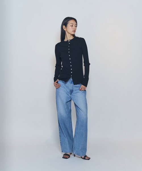 1er Arrondissement(プルミエアロンディスモン)の「ワイドリブスキニーカーディガン(カーディガン/ボレロ・レディース・グレー/ブラック・FREE)」の9枚目の写真