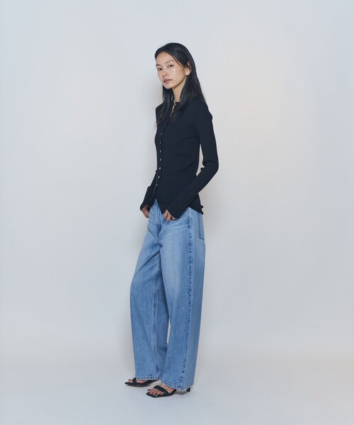 1er Arrondissement(プルミエアロンディスモン)の「ワイドリブスキニーカーディガン(カーディガン/ボレロ・レディース・グレー/ブラック・FREE)」の10枚目の写真